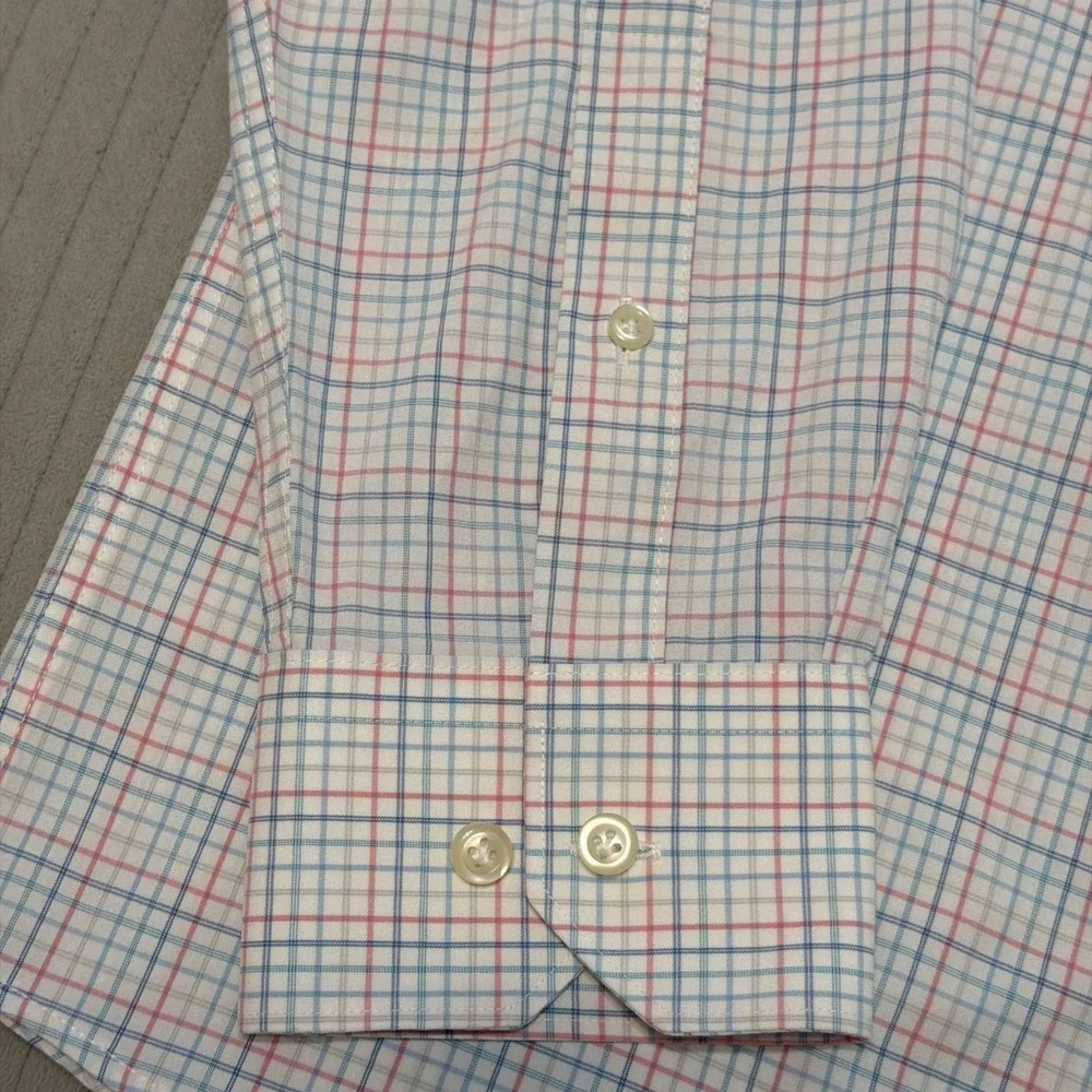 Peter Millar Crown Crafted Shirt Mens Large Long Sleeve Button Down Squares
